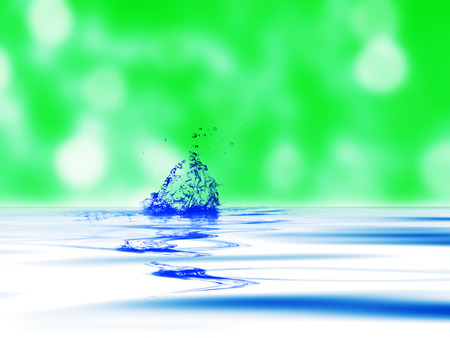 Water and air bubbles over white background with space for textの写真素材