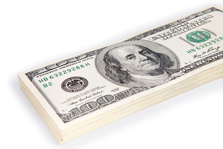dollars on white background
