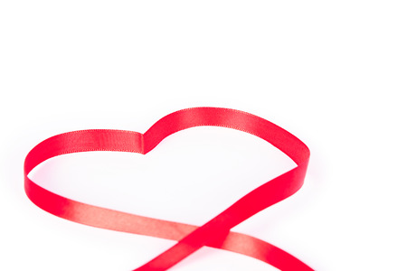 red heart ribbonの写真素材