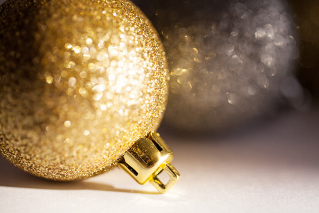 christmas balls isolated on a white backgroundの写真素材