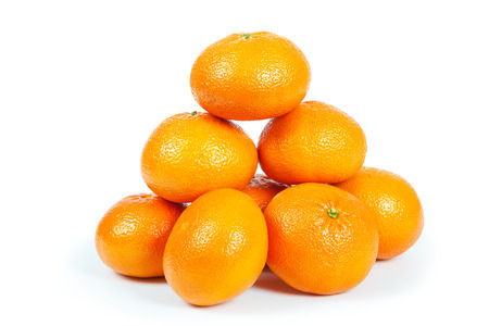 oranges on white backgroundの写真素材