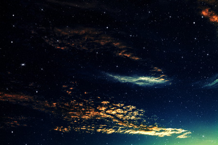 backgrounds night sky with stars and moon and beautiful clouds