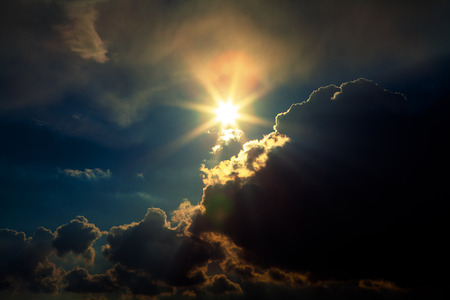 blue sky on the clouds