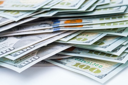 money isolated on a white backgroundの写真素材