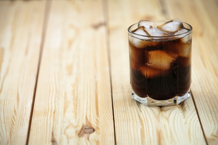 soft drink on a wooden backgroundの写真素材