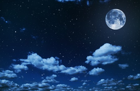 backgrounds night sky with stars and moon and clouds. wood. Elements of this image furnished by NASAの写真素材