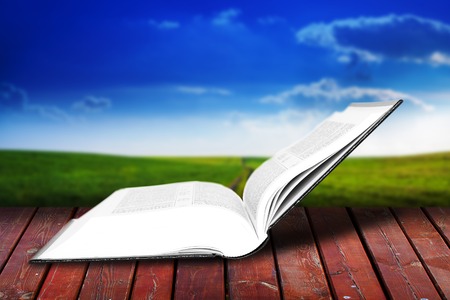 Open book of nature with wayの写真素材