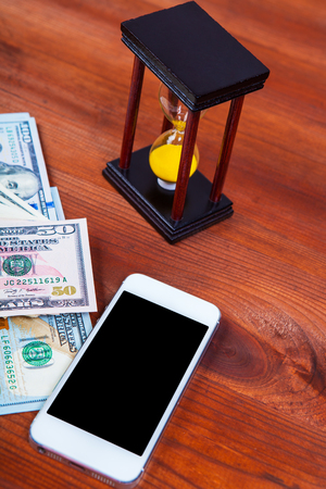 business objects in an office on a tableの写真素材