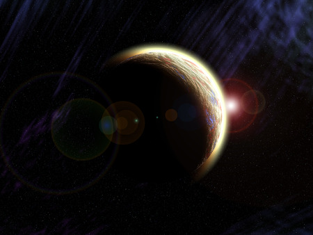 Planet earth from the space with stars. Some elements of this image furnished by NASA