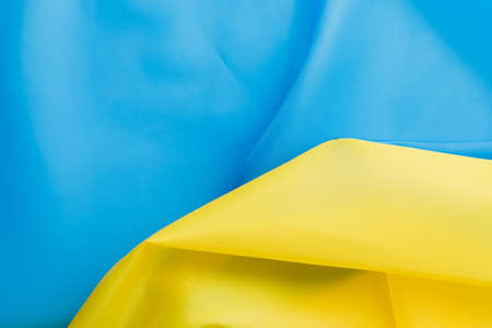 flag of Ukraine. close up waving flag of Ukraine. flag symbol of Ukraine.の写真素材