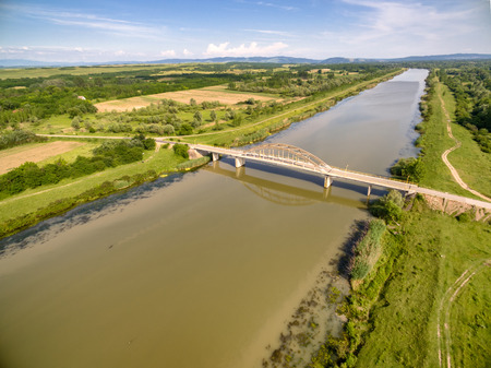 Aero photo od Road Bridge Across The Riverの写真素材