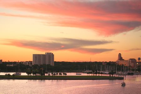Sunset at Sant Petersburg in Florida - USAの写真素材