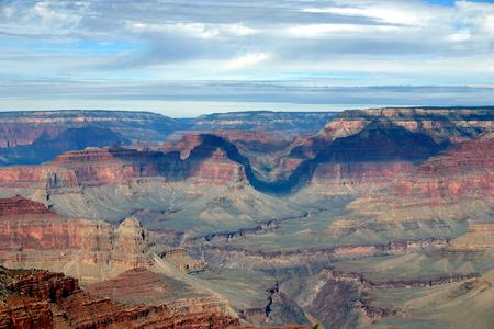 The shadow of clouds passing over the grand canyon の写真素材