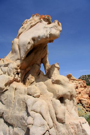 Strange granite rock with shape of a pigの写真素材