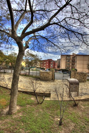 Autumn in urban park の写真素材