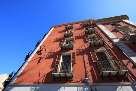 Elegant historical palace with balconiesの写真素材