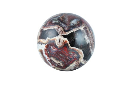 Sphere from a stone on a white background.の写真素材