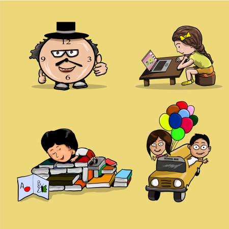 Set of Back to School illustrationのイラスト素材