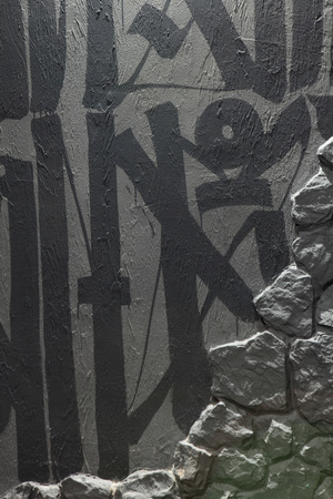 Gray wall with lines .lounge.Loft Modern styleの写真素材