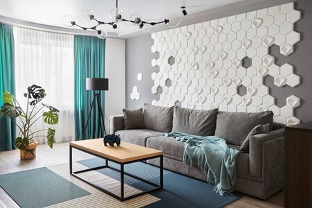 Modern Living Room luxury sofa interior designの写真素材