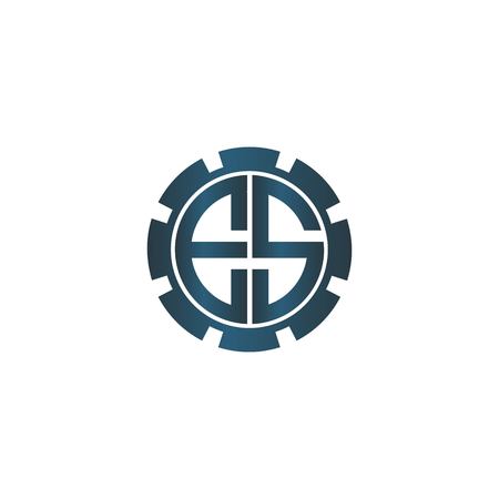 ES industrial logo design vectorのイラスト素材