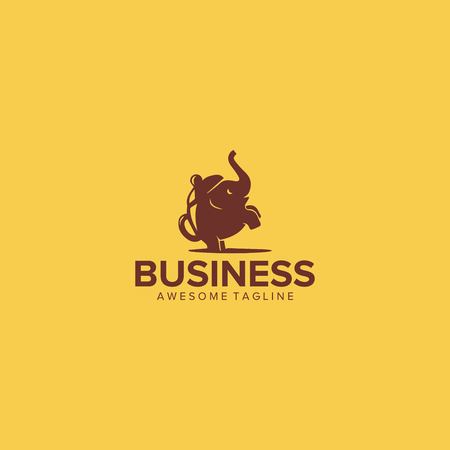 tea elephant logo design vectorのイラスト素材