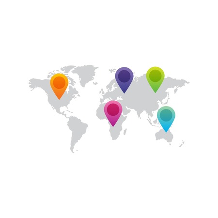 map pointer logo design vectorのイラスト素材