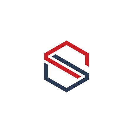 hexagonal letter s geometric logo concept - Vectorのイラスト素材