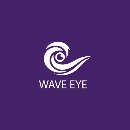 wave eye logo design vectorのイラスト素材