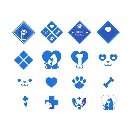 set of pet veterinaty logo vectorのイラスト素材