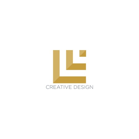 LL letter with square logo design vectorのイラスト素材