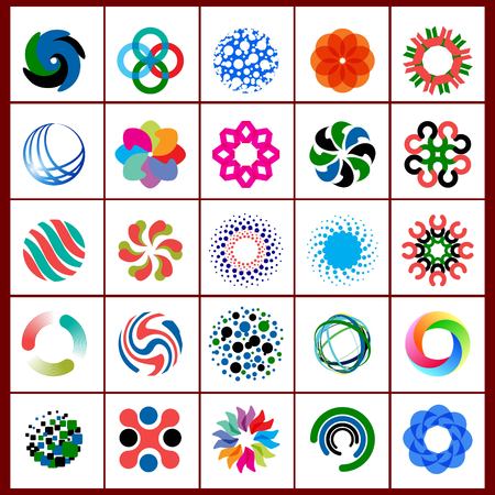 set of abstract circle logo design vectorのイラスト素材
