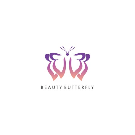 abstract modern butterfly logo design vectorのイラスト素材