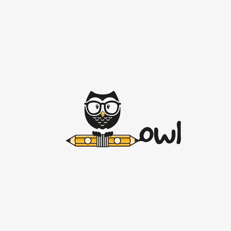 study owl logo design vectorのイラスト素材