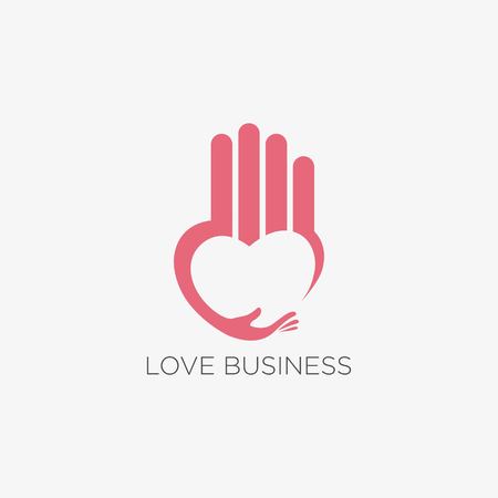 love hand logo design vectorのイラスト素材
