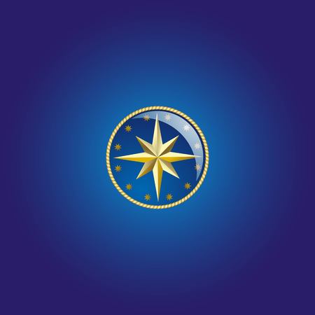 modern blue background with compass -  logo design vectorのイラスト素材