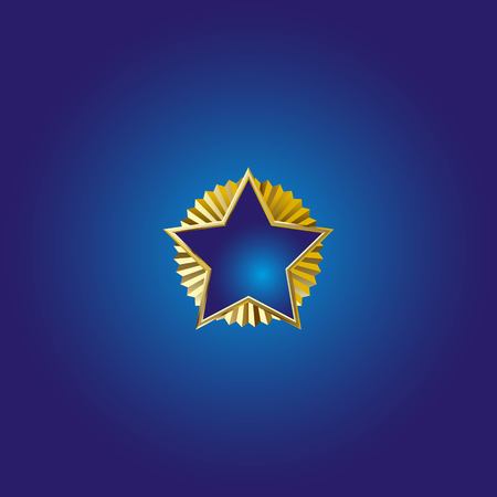 blue background with star -  logo design vectorのイラスト素材