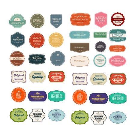 premium and coloured vintage badge - logo design vectorのイラスト素材