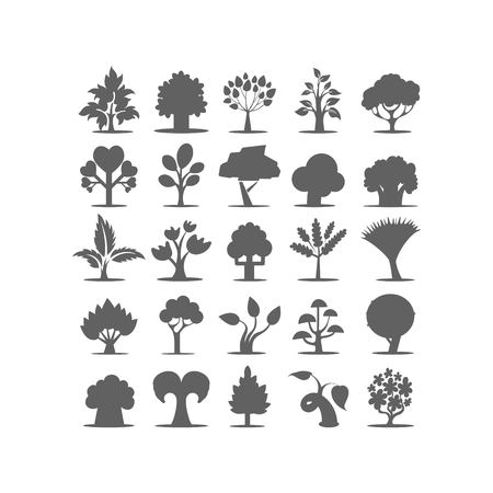 set of tree logo collectionのイラスト素材