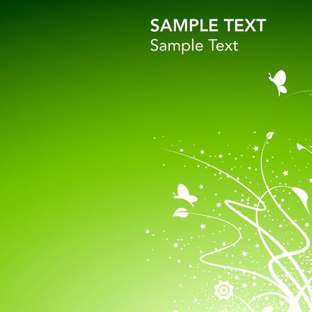 abstract green background with butterfly - logo design vectorのイラスト素材