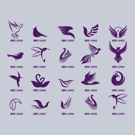 set of bird logo collectionのイラスト素材