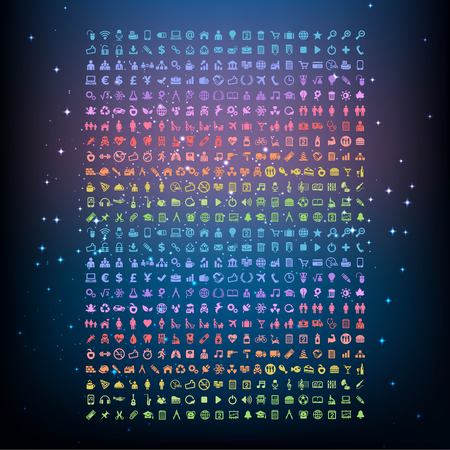 set of business and icon symbol isolated on space backgroundのイラスト素材