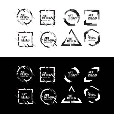 abstract frame  logo design vectorのイラスト素材