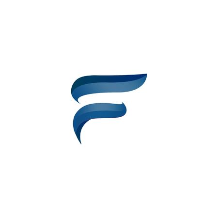 abstract F letter logo design vectorのイラスト素材