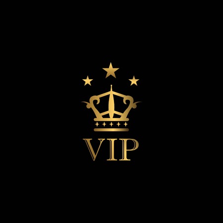 royal crown on vip -  logo design vectorのイラスト素材