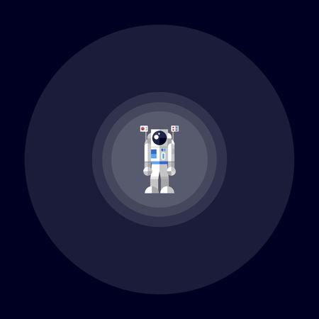 astronaut on blue background space - logo design vector