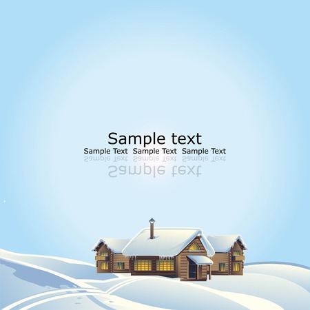 Vector 3d illustration. Seasonal nature background. Frosty snow hills. - Vectorのイラスト素材