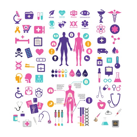 set of health and medical icon logoのイラスト素材