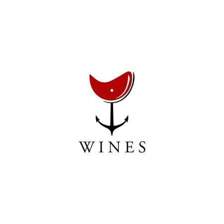 wine marines logo design vectorのイラスト素材