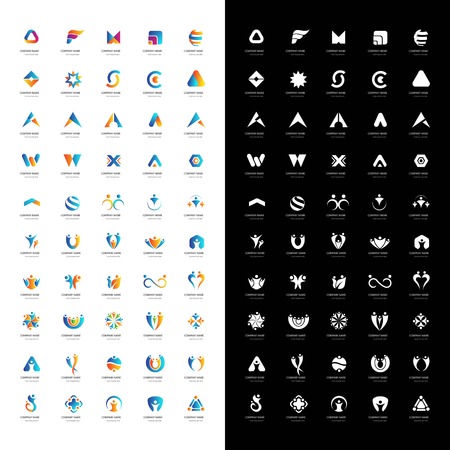 set of abstract letter logo element - vectorのイラスト素材